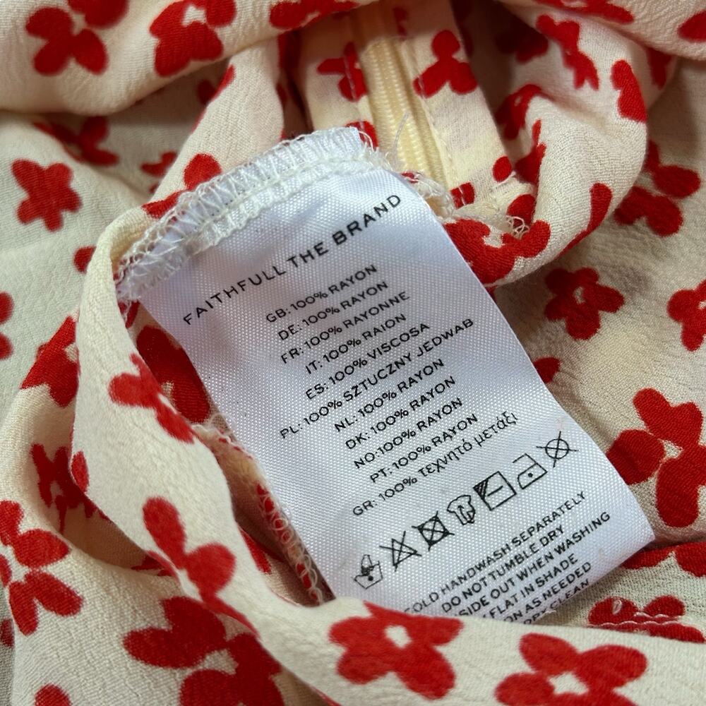 Faithfull The Brand Amias Floral Mini Dress Size 10 - Picture 8 of 8